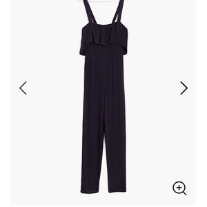 Madewell black ruffle jumpsuit